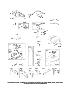Fuel Tank/Control Bracket Diagram and Parts List for 21T200 0110-0116 Briggs and Stratton Engine